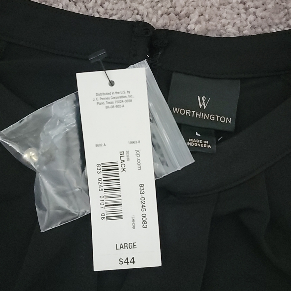 Worthington Keyhole Neck Lace Sleeve blouse - Picture 8 of 9